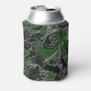 Funky Green  Army Camo Can Cooler