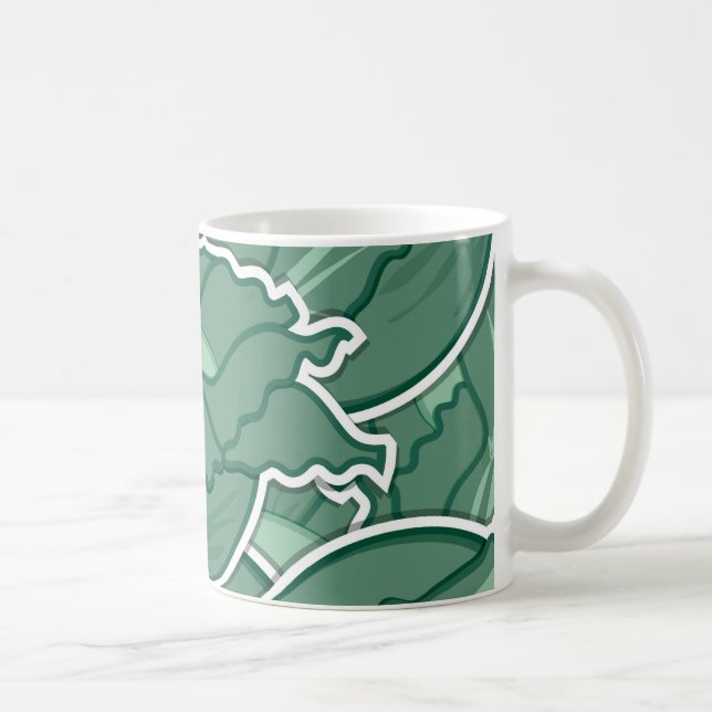 Funky green cabbage coffee mug (Right)