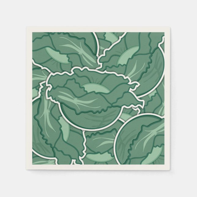 Funky green cabbage napkin (Front)
