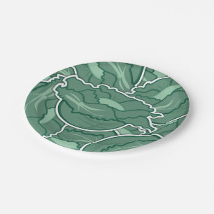 Funky green cabbage paper plate