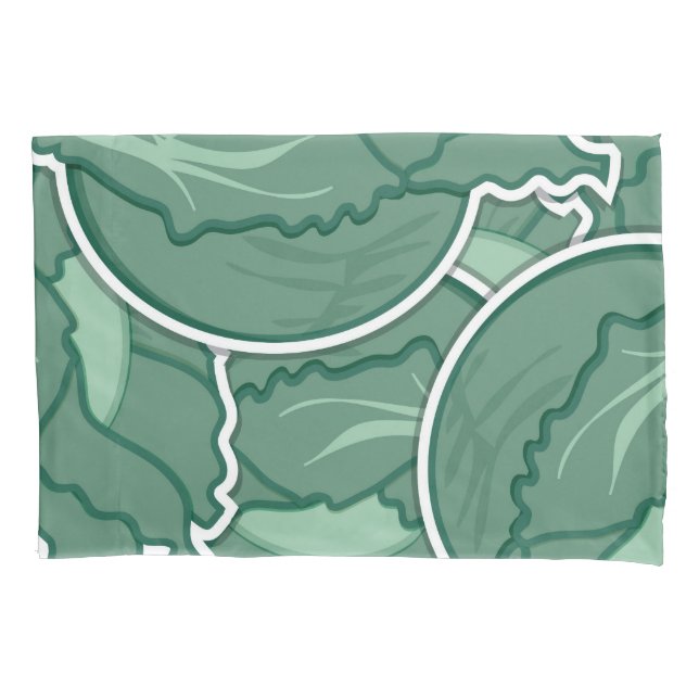 Funky green cabbage pillowcase (Front)