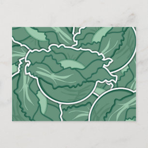 Funky green cabbage postcard