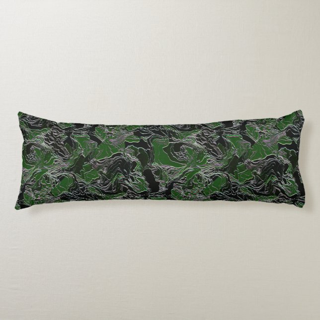 Funky Green Camo  Body Cushion (Front)