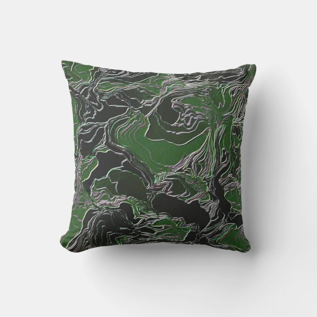 Funky Green Camo Cushion (Front)