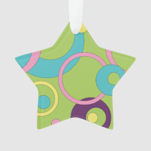 Funky Green Circles Acrylic Ornament