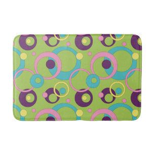 Funky Green Circles Bath Mat