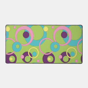 Funky Green Circles Desk Mat