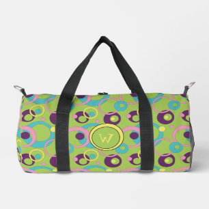 Funky Green Circles Duffle Bag
