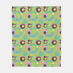 Funky Green Circles Fleece Blanket