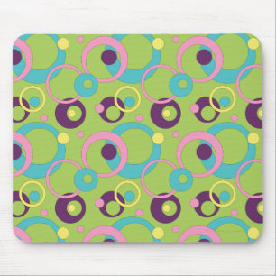 Funky Green Circles Mousepad