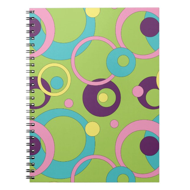 Funky Green Circles Notebook (Front)