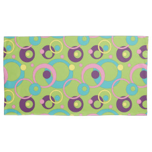 Funky Green Circles Pillow Case