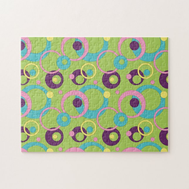 Funky Green Circles Puzzle (Horizontal)