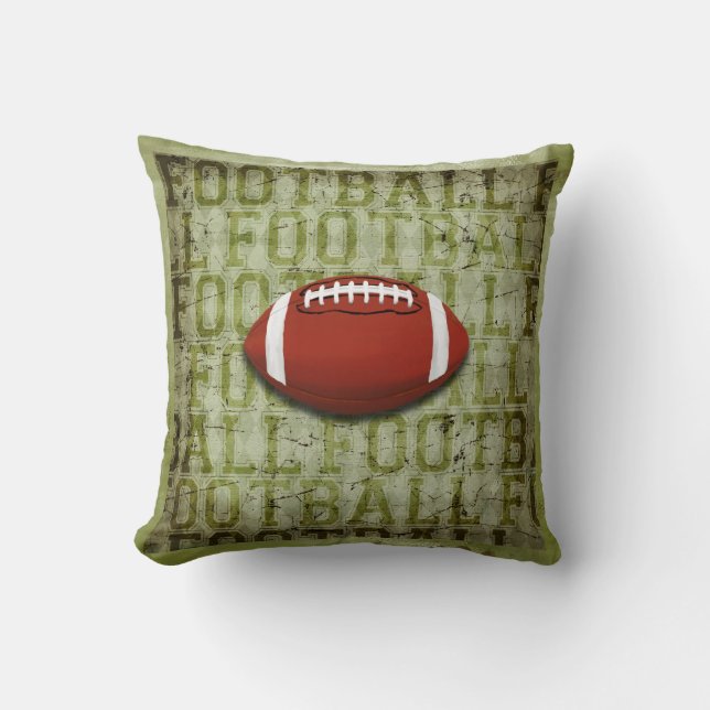 Funky Green Grunge Football Cushion (Front)