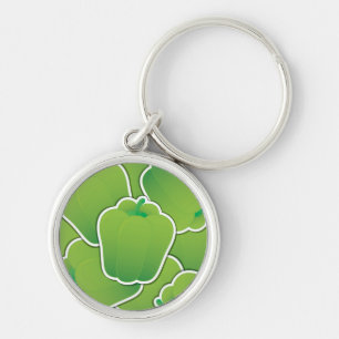 Funky green pepper key ring