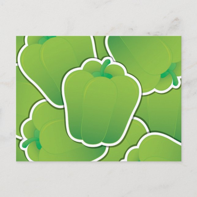 Funky green pepper postcard (Front)