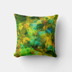Funky Greens Modern Abstract Design Cushion