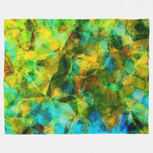 Funky Greens Modern Abstract Design Fleece Blanket