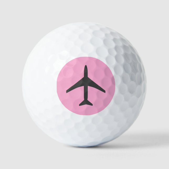 Funky Grey Plane Aeroplane Pilot Aviation Golf Balls (Front)