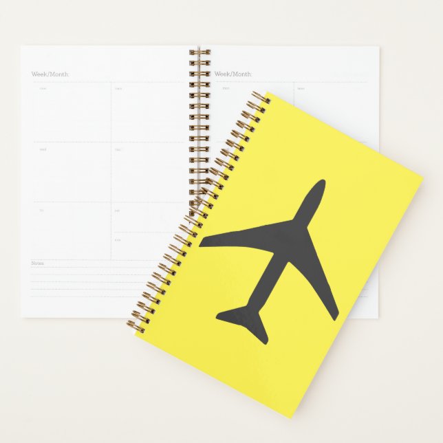 Funky Grey Plane Aeroplane Pilot Aviation Planner (Display)