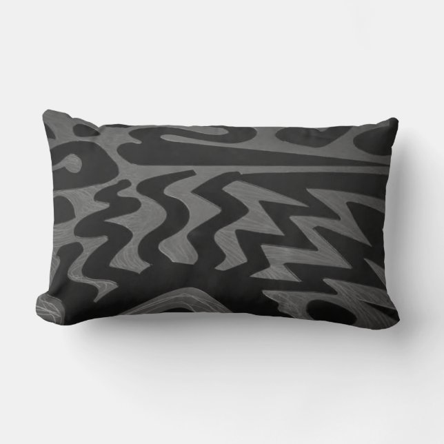 Funky Grey Zigzag Pillow (Front)