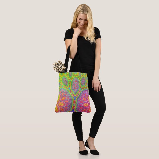 Funky Groovy Geometric Mathematical Fractal Tree  Tote Bag (On Model)