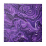 Funky Groovy Stylish Purple Curves Marble 6-6 Ceramic Tile<br><div class="desc">Looking to be a little different and original? This modern funky groovy purple marble mimic curves print wall ceramic tile is just what you need. Available in two sizes 4.25 x 4.25 and 6 x 6 inches. Please note that this is a flat colour print and is not an actual...</div>