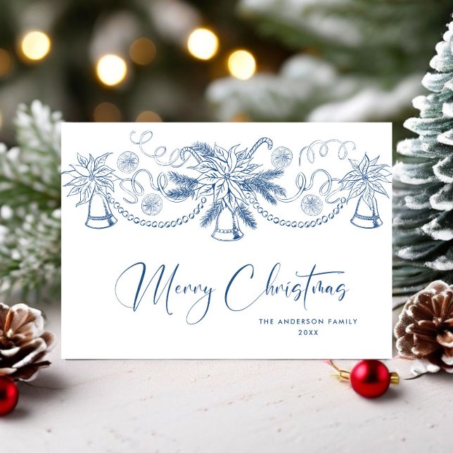 Funky Hand Drawn Scribble Retro Christmas Holiday Card (Creator Uploaded)