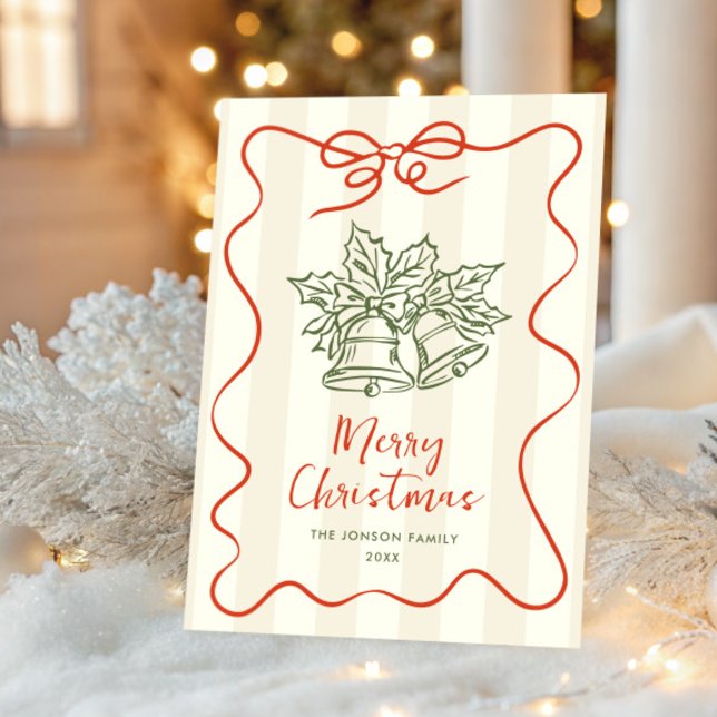 Funky Hand Drawn Scribble Retro Christmas Holiday Card (Creator Uploaded)