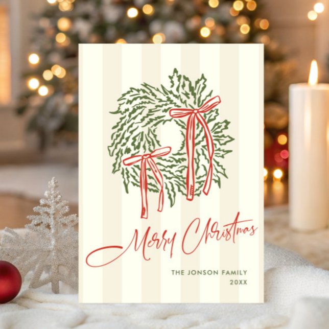 Funky Hand Drawn Scribble Retro Christmas Holiday Card (Creator Uploaded)