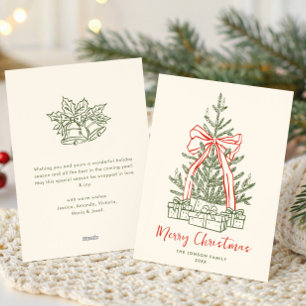 Funky Hand Drawn Scribble Retro Christmas Holiday Card