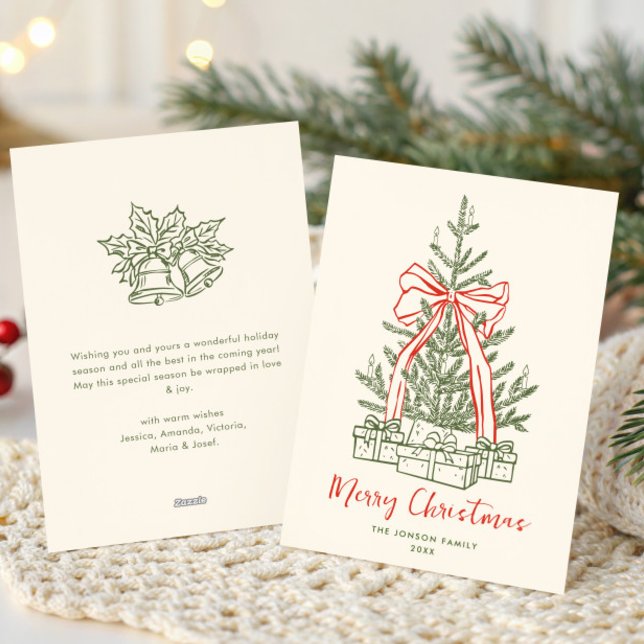 Funky Hand Drawn Scribble Retro Christmas Holiday Card (Creator Uploaded)