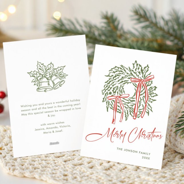 Funky Hand Drawn Scribble Retro Christmas Holiday Card (Creator Uploaded)