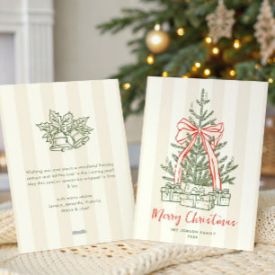 Funky Hand Drawn Scribble Retro Christmas Holiday Card