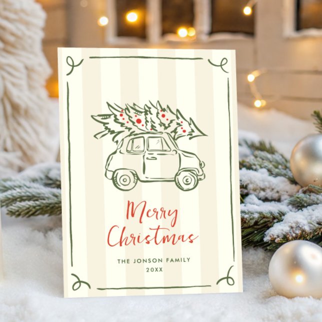 Funky Hand Drawn Scribble Retro Christmas Holiday Card (Creator Uploaded)