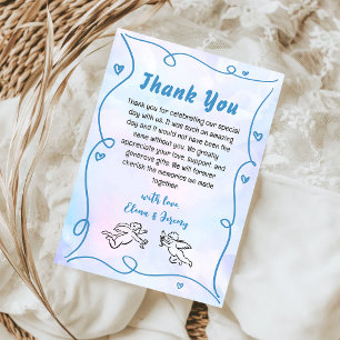 Funky Hand Drawn Wedding Thank You Card
