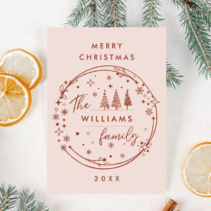 Funky Hand Drawn Whimsical Christmas Holiday Card