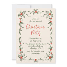 Funky Hand Drawn Whimsical Christmas Holiday Party