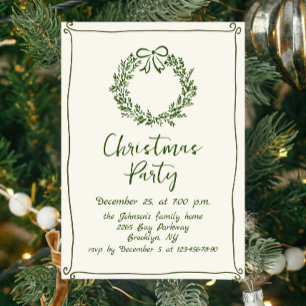 Funky Hand Drawn Whimsical Christmas Holiday Party Invitation