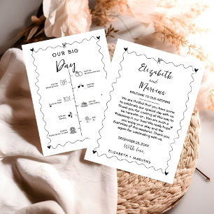 Funky  Handwritten wedding day  Events Timeline  Program