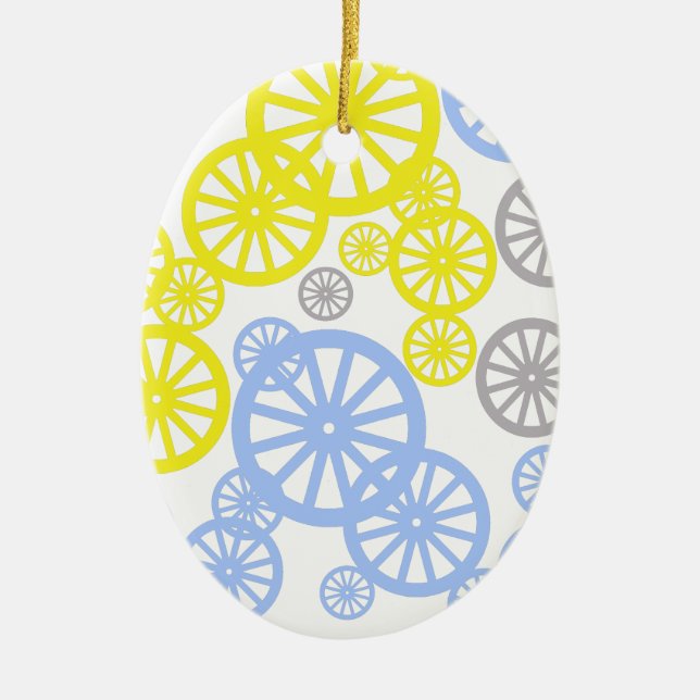 Funky Happy Wheel Circle Pattern Product Ceramic Ornament (Front)