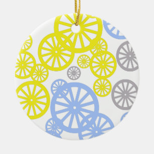 Funky Happy Wheel Circle Pattern Product Ceramic Ornament