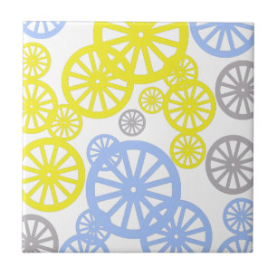 Funky Happy Wheel Circle Pattern Product Ceramic Tile