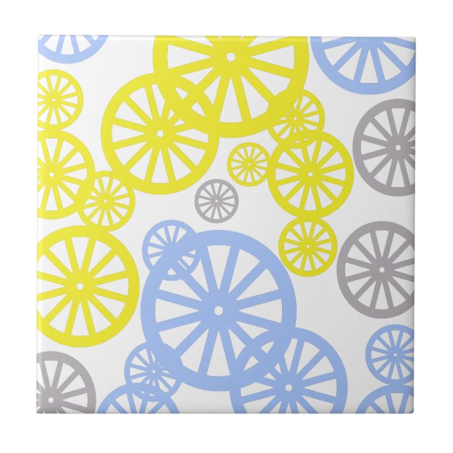 Funky Happy Wheel Circle Pattern Product Ceramic Tile (Front)