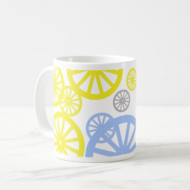 Funky Happy Wheel Circle Pattern Product Coffee Mug (Front Left)