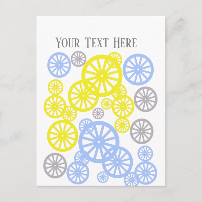 Funky Happy Wheel Circle Pattern Product Postcard (Front)