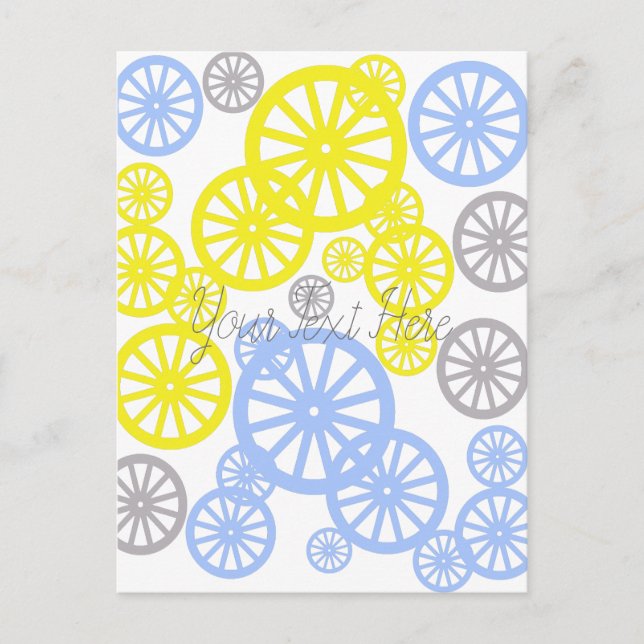 Funky Happy Wheel Circle Pattern Product Postcard (Front)