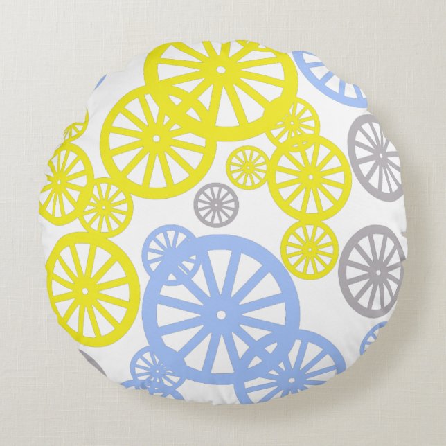 Funky Happy Wheel Circle Pattern Product Round Cushion (Front)