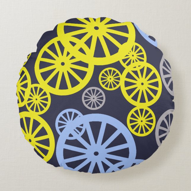 Funky Happy Wheel Circle Pattern Product Round Cushion (Front)