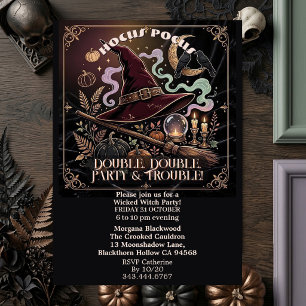 Funky Hat Hocus Pocus Wicked Witches Adult Party Invitation
